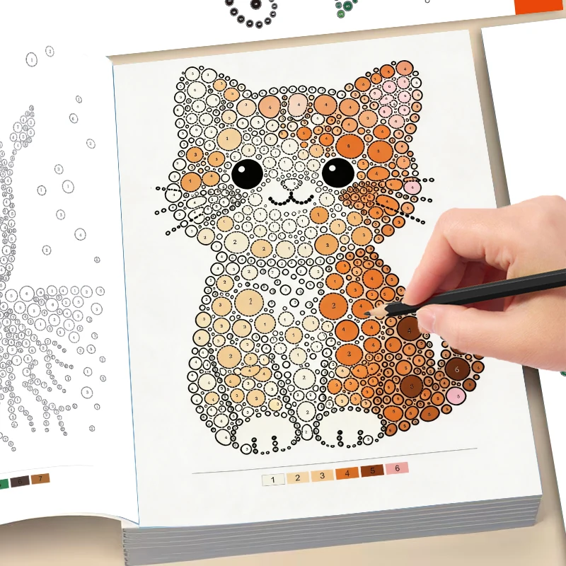 Dot Art Coloring Book for Adults Color by Numbers Stress Relief Relaxing Activity Book Focus Soothe  Adult Colouring Workbook