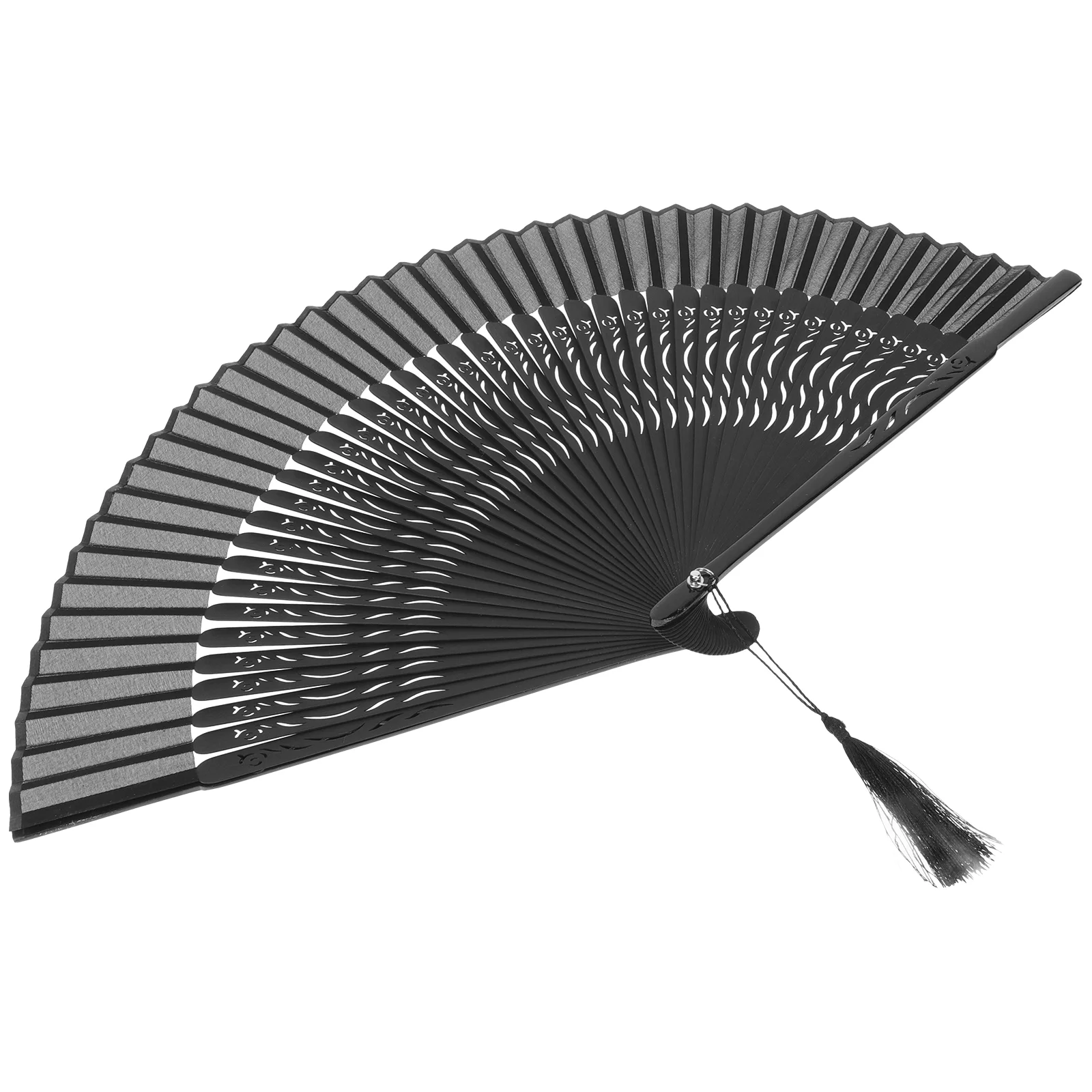 Fan Schwarz Folding Handheld Classic Retro Chinese Style Dance Party Prop Dancing Damen