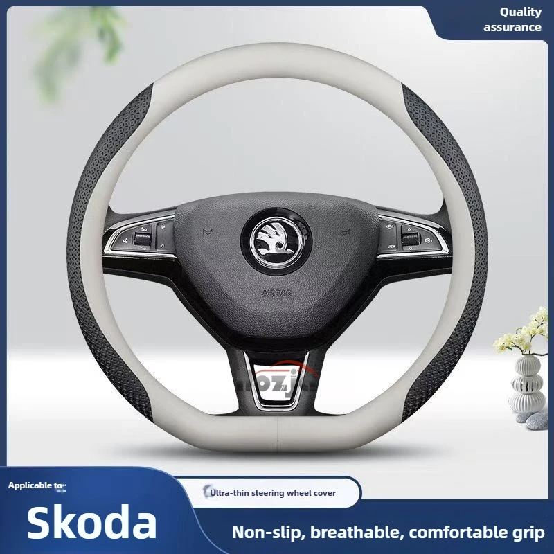 Car Steering Wheel Cover for Skoda Scala Octavia Fabia Superb Kodiaq Kamiq Karoq Enyaq Kamik Karok 2023 2024 2025 Accessories