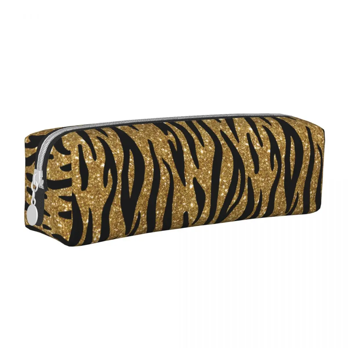 Cute Black And Gold Glitter Tiger Pencil Case Pencil Pouch Pen Holder Girl Big Capacity Bags School Supplies Gifts Stationery