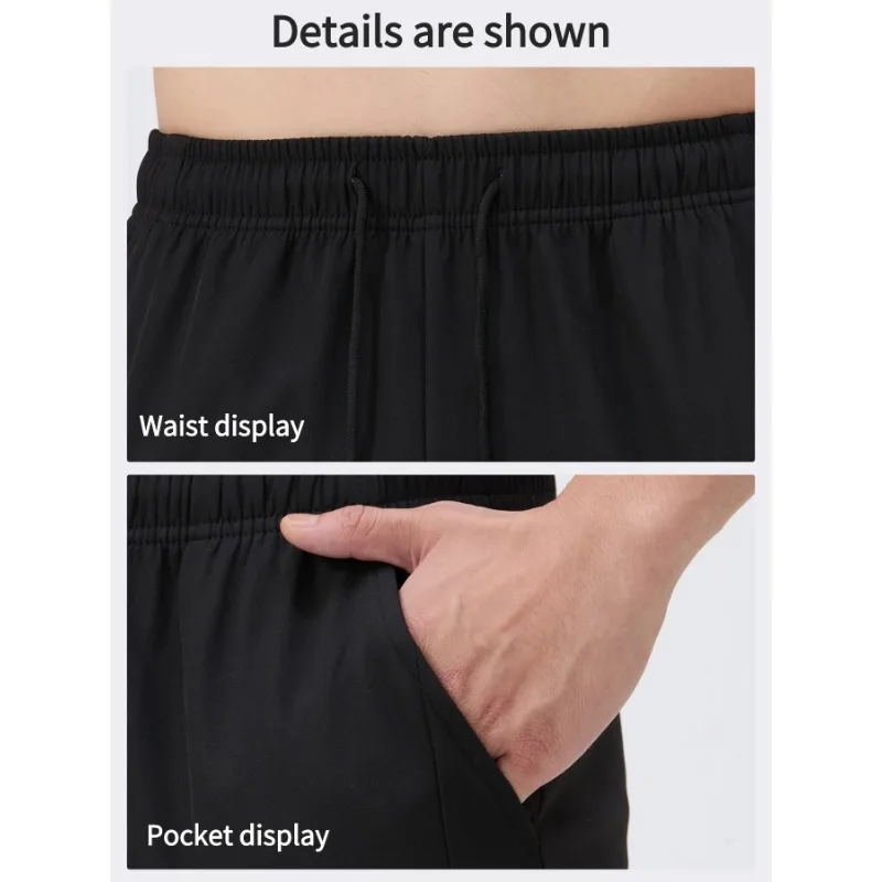 Calça masculina de cor sólida elástica de cintura alta casual com bolso reto