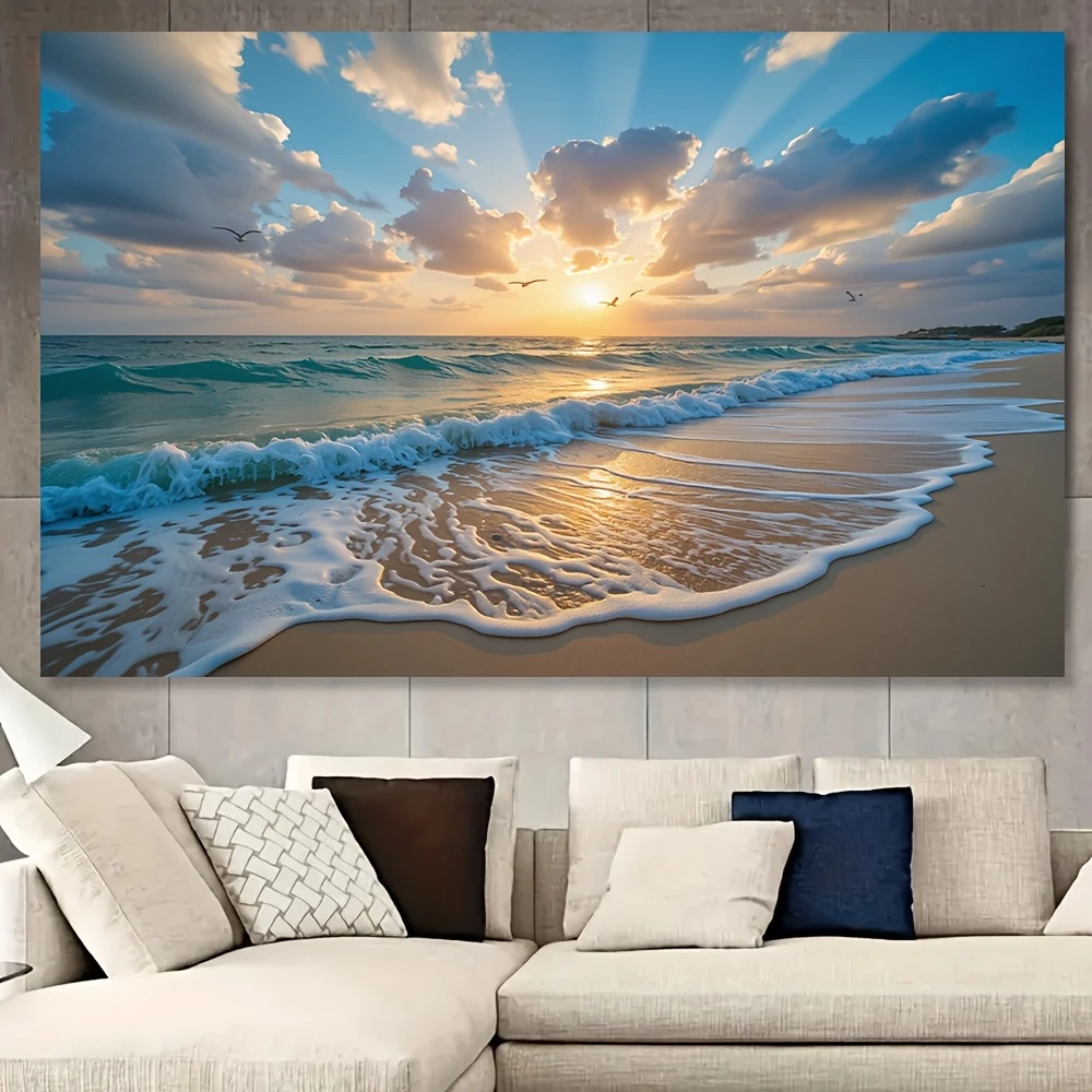 500/1000/1200/2000 PCS Jigsaw Puzzles Vibrant Ocean Sunset DIY Family Activity Relaxing Games for Living Room Home Decor Gift