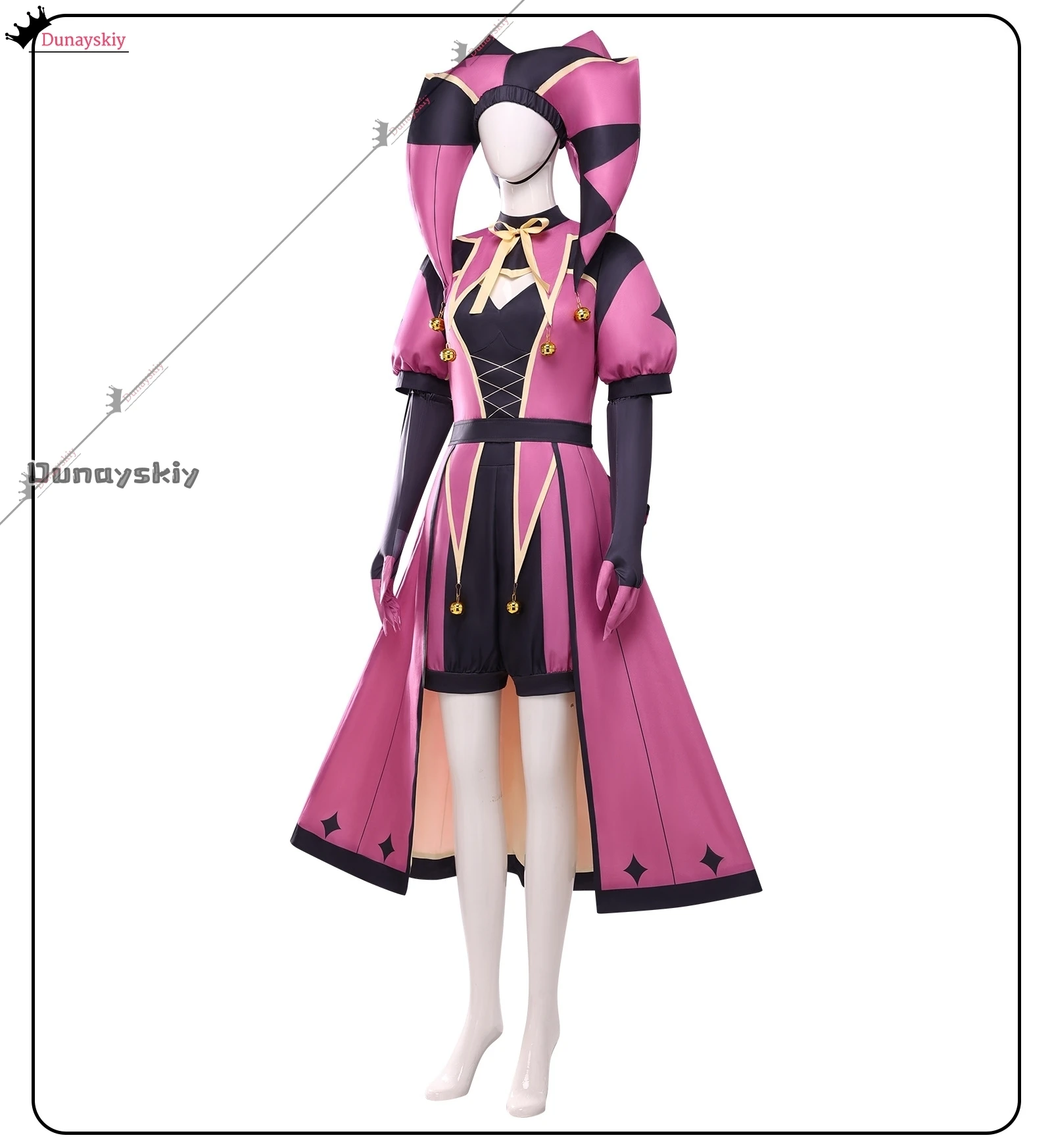 Cosplay Roo Tfc The Freak Circus Columbina Costume The Angel Pink Clown Outfit Unisex Outfit Halloween Theme Party Dress Up view 3