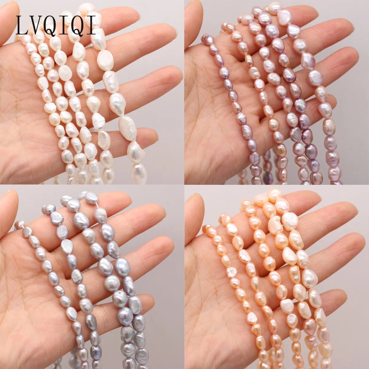 100% Natural Freshwater Pearl Beads Grey Black White Fine Irregular Pearls for Jewelry Making DIY Bracelet Necklace Earrings