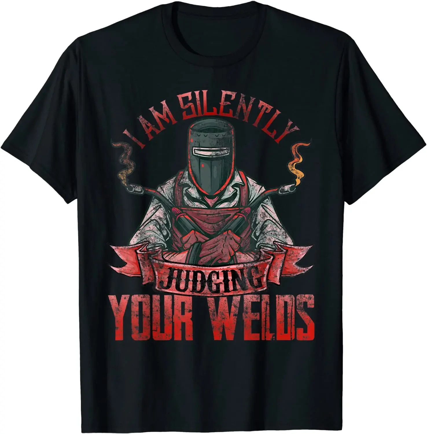 

I Am Silently Judging Your Welds Welder Graphic Tee Breathable Cotton Crew Neck T-Shirt for Men