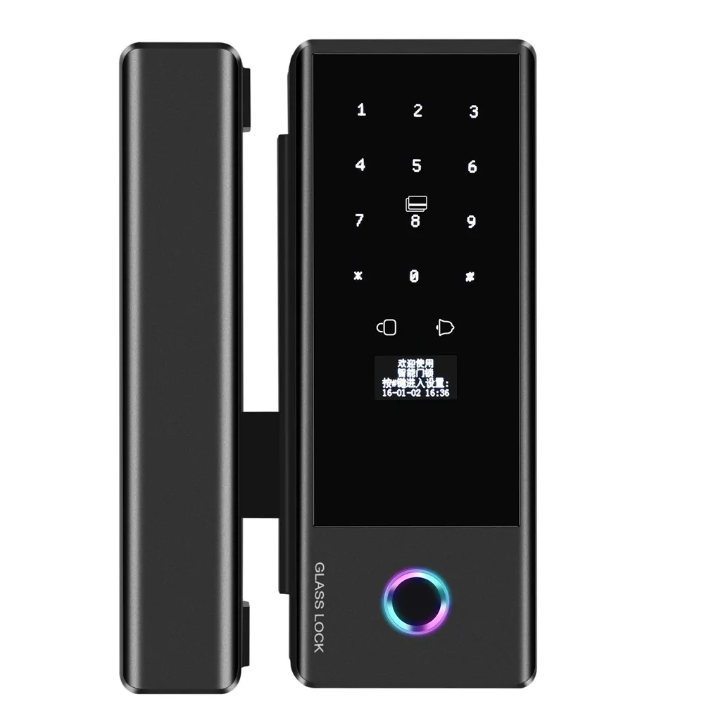 NEW Access Control Office Glass Tuya Wifi Security Wireless Password Keyless Fingerprint Digital Smart Glass Door Lock