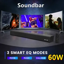 Wireless Home Theater 60W High-power Sound Blaster Bluetooth Speaker Support Optical Coaxial USB Wall-mounted Soundbar for TV PC