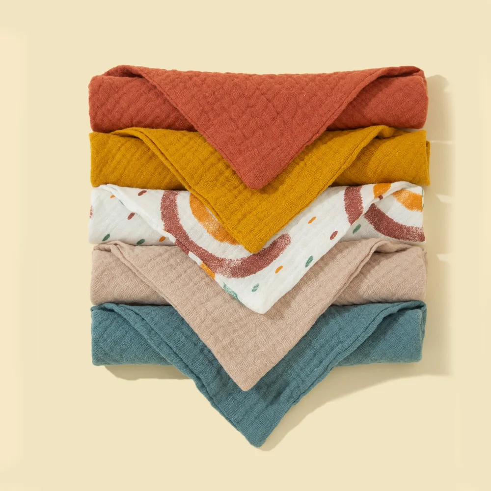 5PC Baby Towel Newborn Stuff Muslin Square Towels Infant Newborn Hand Bath Shower Face Towels Soft Cotton Gauze Baby Washcloth