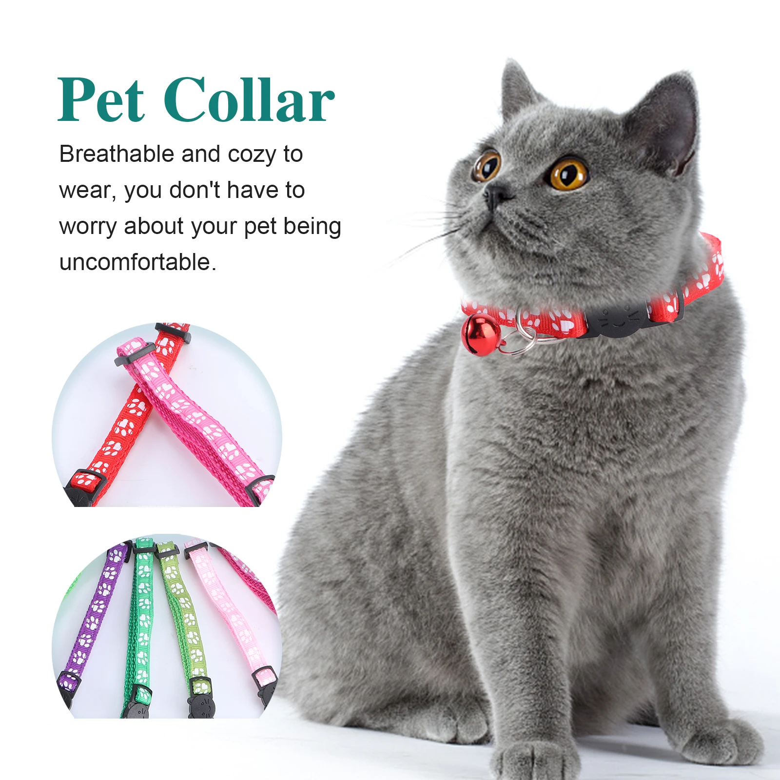 

12pcs Cat Bell Collar Necklace Pet Accessory Flowers Fabric Dog Supplies Neckb Adjustable Breathing Dog