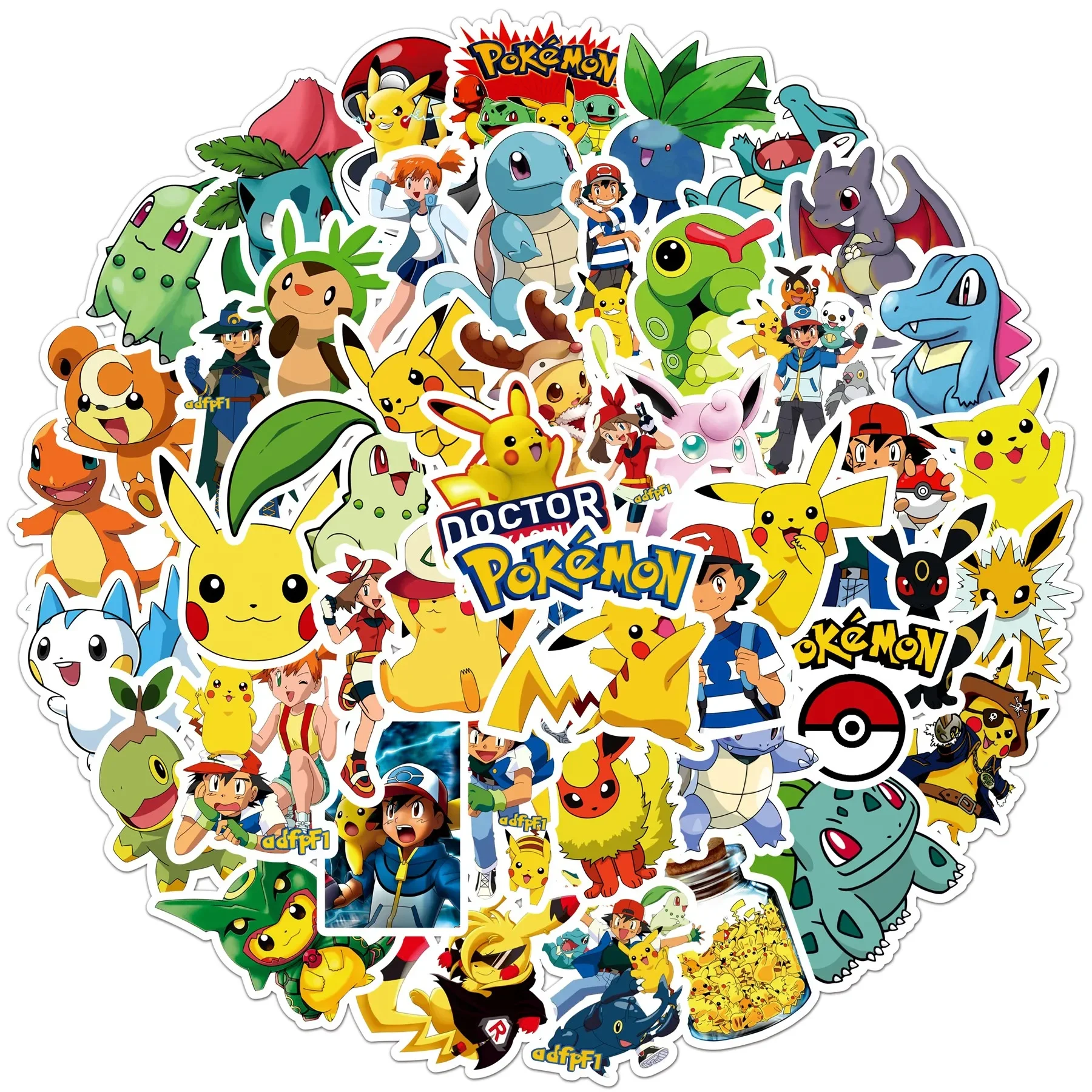 10/30/50/100Pcs Kawaii Pikachu Pokemon Stickers Anime Decals for Kids Toys Laptop Scrapbook Luggage PVC Waterproof Sticker Gift