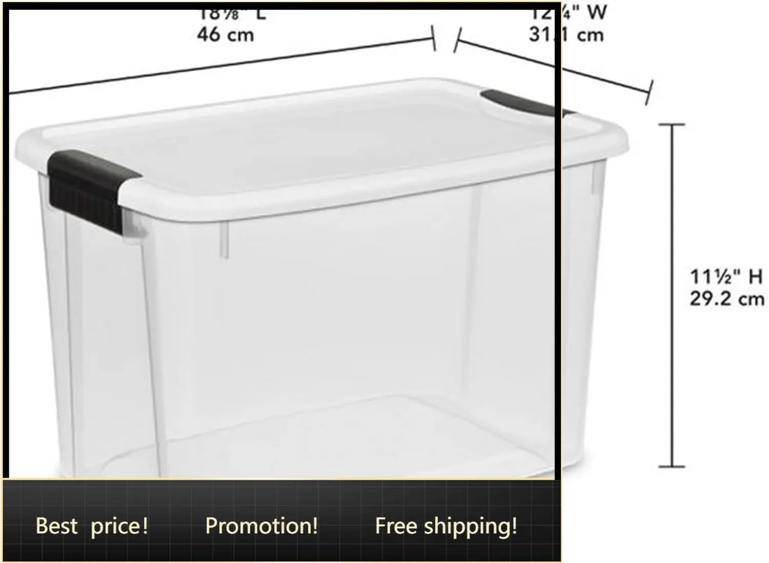 

12-Pack Ultra Latching Box, Storage Bins with Lids, Clear Plastic, 30 Quart - Heavy-Duty Organizing Containers for Closet and Of