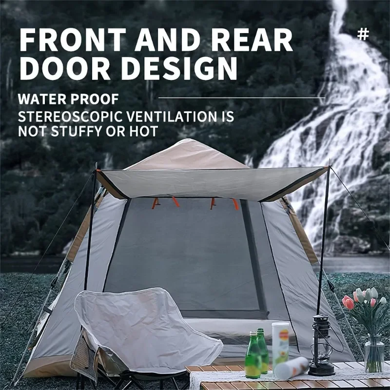 2-5 Person Tent Outdoor Automatic Quick Open Waterproof Camping Tent Family Outdoor Instant Setup Tent with Carring Bag