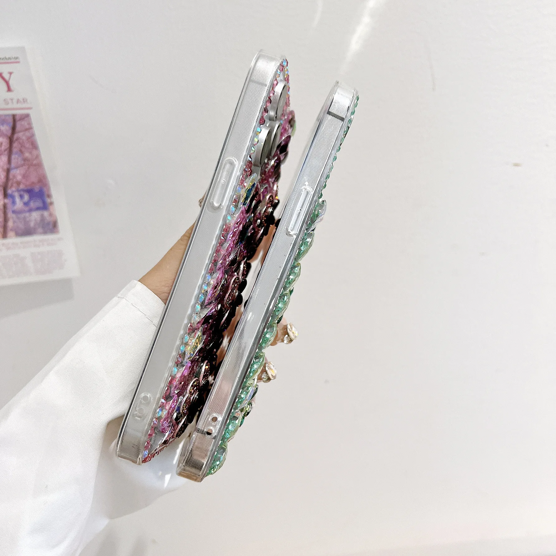 حافظة هاتف كريستال فاخرة لهاتف OPPO Realme Narzo N61 4G Note 60 60X 50 GT Neo 5 غطاء حماية ماسي بلينغ بتصميم زهور