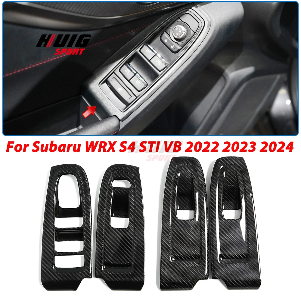 2PCS For Subaru WRX S4 STI VB 2022 2023 Carbon Fiber Car Interior Central Console Dashboard Panel Cover Sticker Trim Accessories