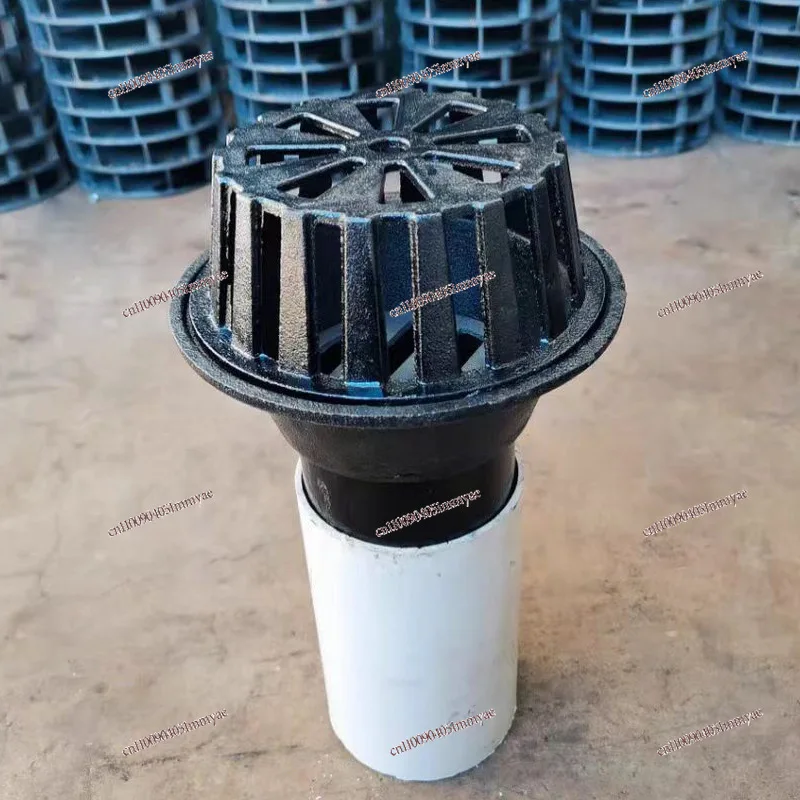 Cast Iron 87 Type Roof Drain Fitting, Siphon Gravity Water Outlet, Gutter Horn Mouth Straight Drain Internal Insert Floor Drain