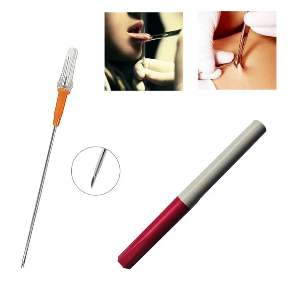 Equipamento de emergência de cor aleatória, kit de primeiros socorros, tensão, pneumotórax, agulha torácica, agulha médica de descompressão no peito