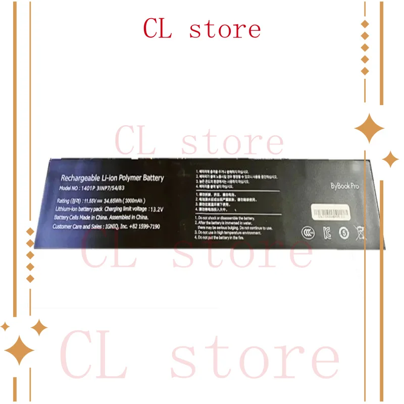 Laptop Battery For IGNIQ ByBook Pro 14X 1401P 31NP7/54/83 11.55V 3000mAh 34.65WH New