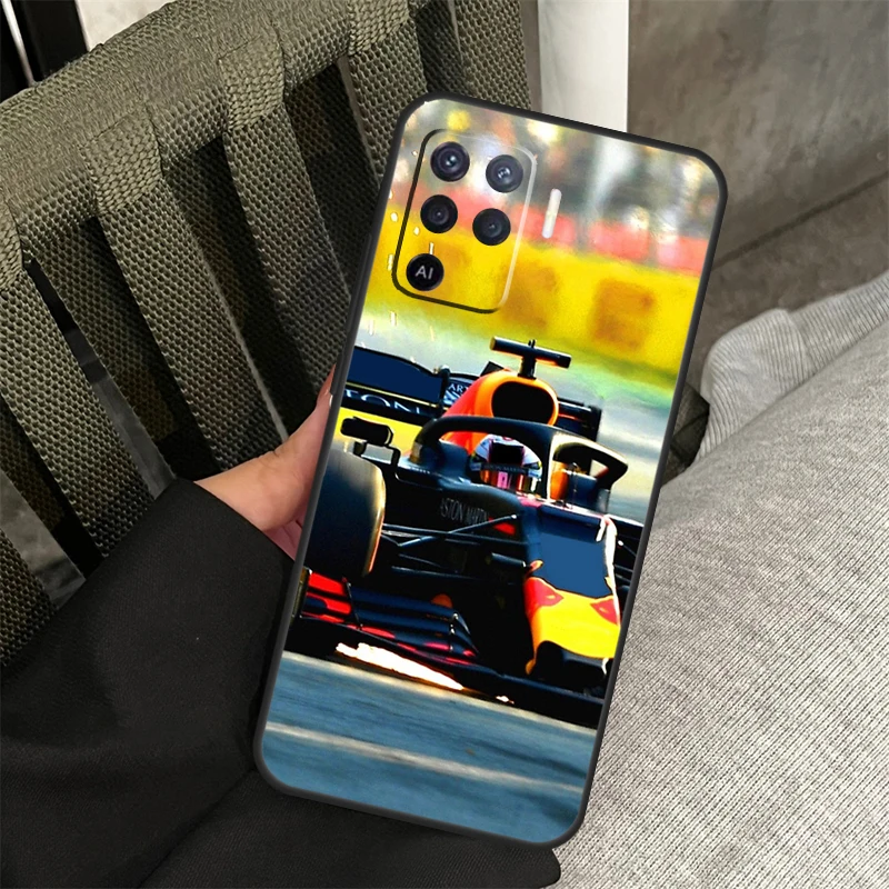 Formula 1 Car Case For OPPO A78 A77 A17 A15 A52 A72 A91 A93 A5 A9 A54 A74 A94 A53s A54s A57s A16 A76 A96