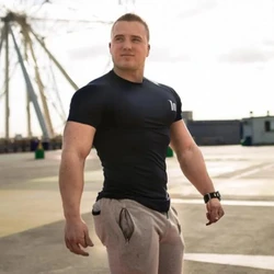 Compression Super Elastic Tight T-shirt Men's Gym Fitness Quick Drying Shirt Men's Summer T-shirt Running Training Clothes