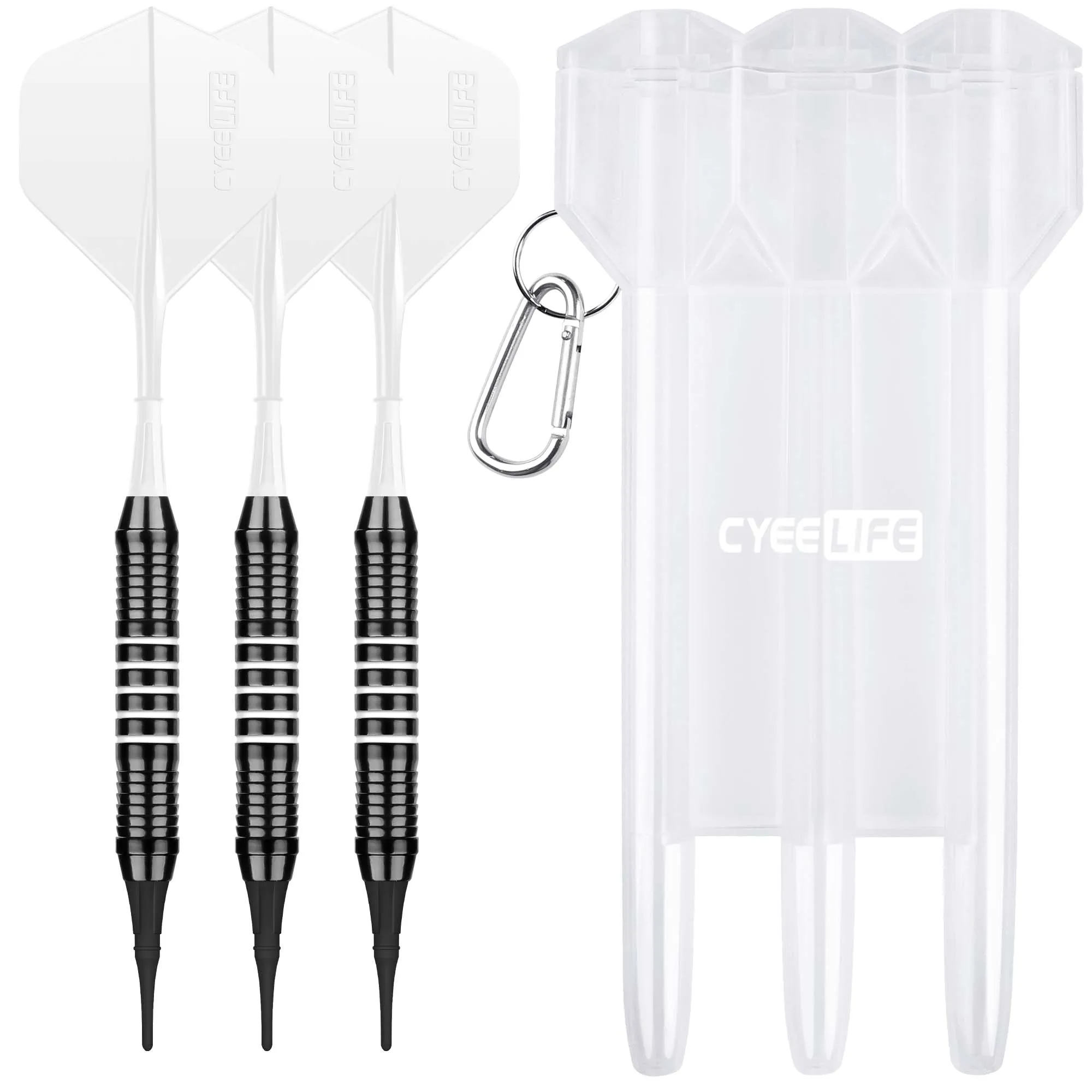 CyeeLife-Brass Soft Dica Dardos, Professional Set Dart eletrônico, Carry Case, pontos de plástico extra, voos, 18g