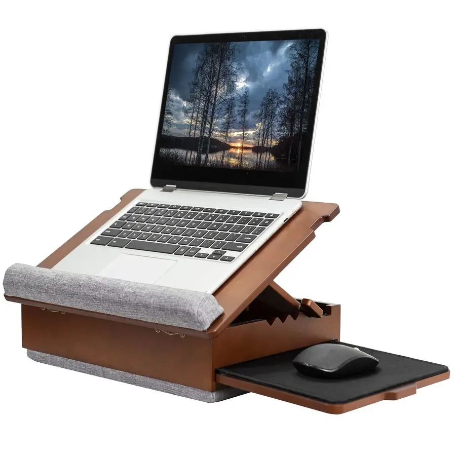

Tilting Lap Desk for Writing, Drawing, Laptop Work, and More, Height Adjustable Compact Table with SlideOut Mouse Pad, Internal