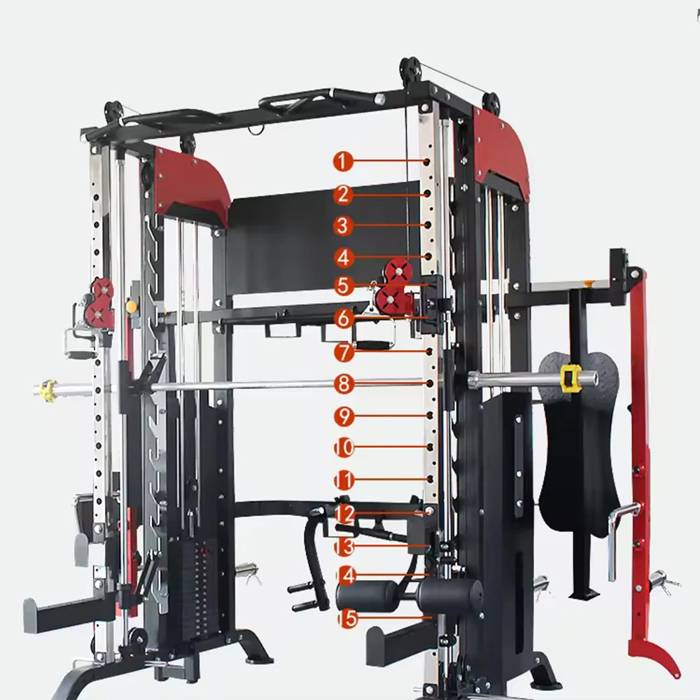 

Multi Functional Trainer Gym Fitness Equipment Wholesale New Design 3 in 1 Combo Power Rack with Smith Machine Squat Rack