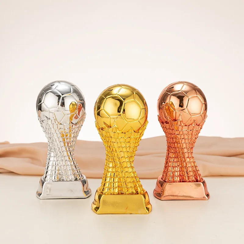 Trumpet Championship Season Football Tournament Trophy Resin Crafts Gold, Silver and Bronze Trophy Printing Player MVP