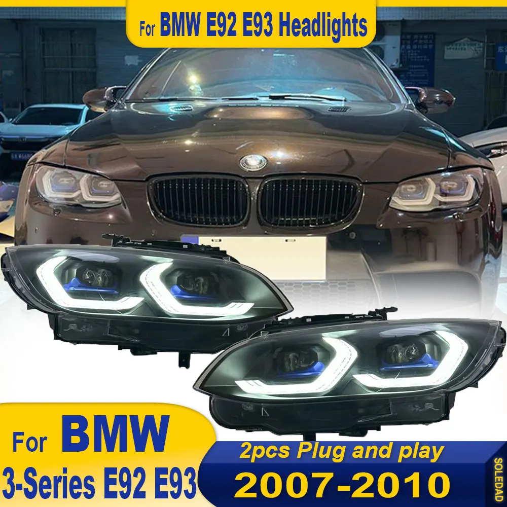 

Автомобильные светодиодные фары для BMW E92 E93 330 335 M3 2006-2010, авто противотуманные фары DRL, стоп-сигналы поворота в сборе Plug and Play