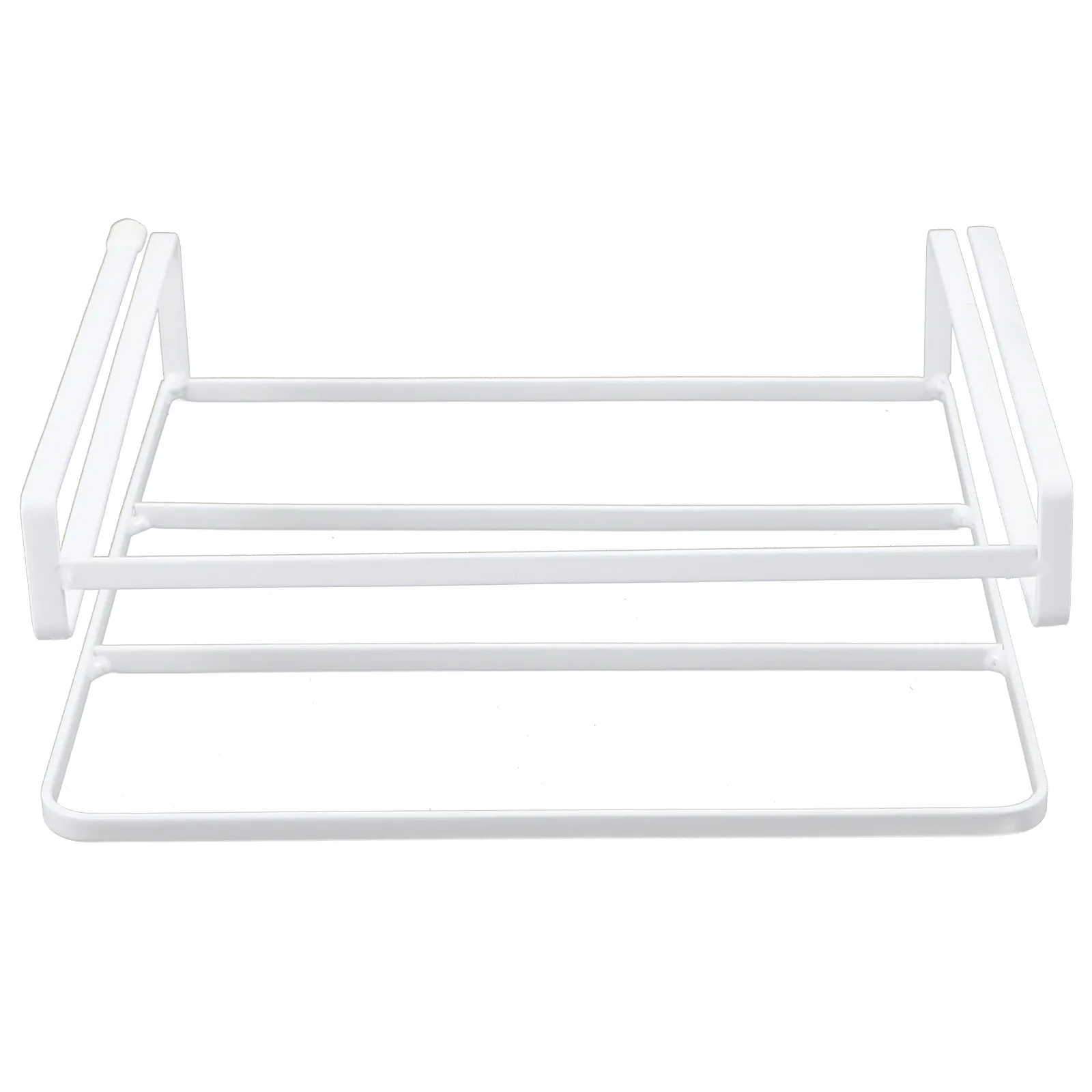 Under Desk Laptop Organizer Iron Hanging Book Storage Rack Space Saving Punch Free Desktop Organizer for Office School Kitchen