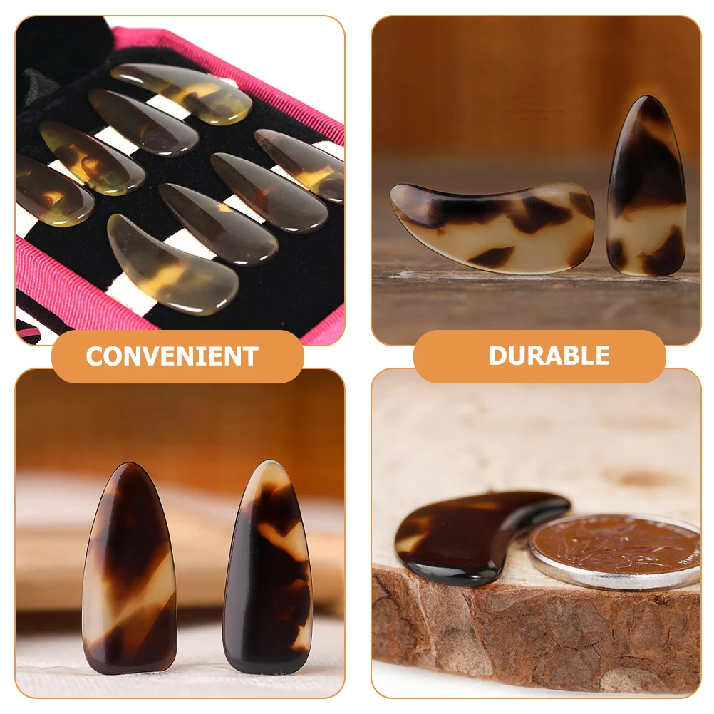 

1 Set Of Guzheng Fake Nails Celluloid Finger Picks For String Instruments Sturdy Durable Guzheng Practice Supplies Performance