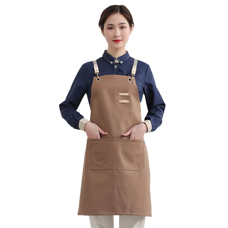 Thickened Canvas Artisan Gardening Overalls Multi-pocket Grill Mechanic's Tool Apron Waterproof Oilproof Custom Brand LOGO