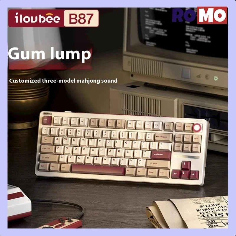 

ILovbeeb87 Vintage Mechanical Keyboard Wireless the third mock examination Customized Rubber Tuotuo Mahjong Sound Hot Plug Game