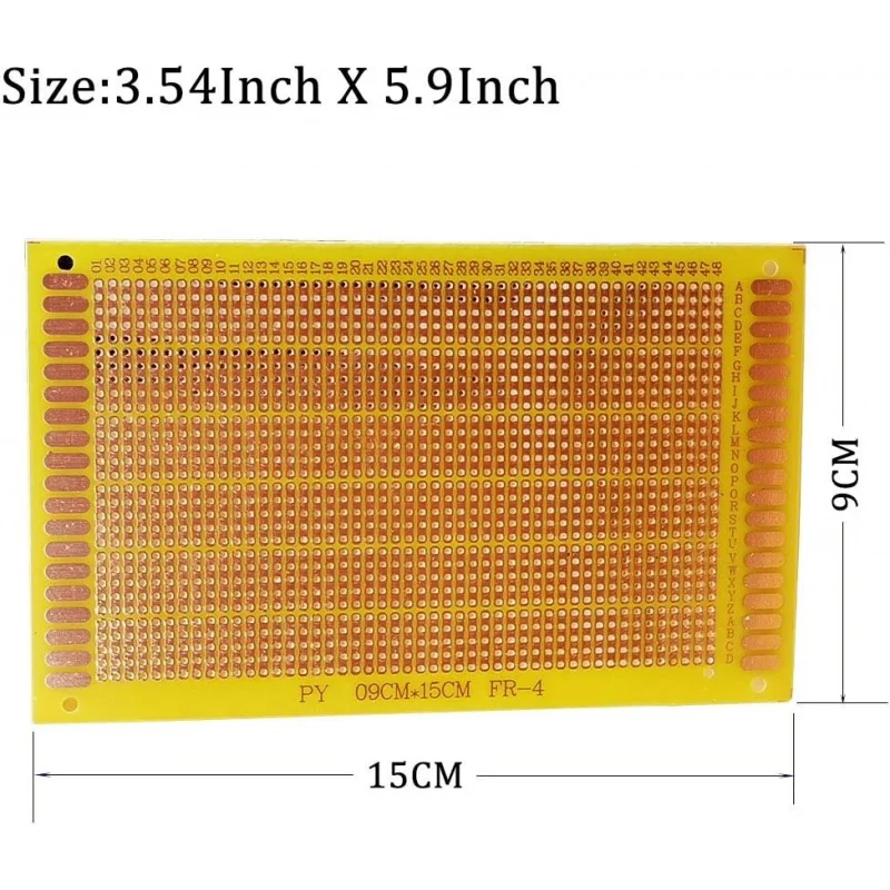 5PCS Perf Board Stripboard,9X15cm Copper Circuit Board Single Sided PCB Board Breadboard For DIY Arduino Soldering and Electroni