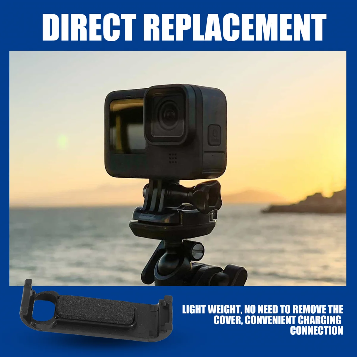 SMIEA For GoPro Hero8 Battery Cover Rechargeable Port Design Protective Shell for GoPro Sports Camera Accessories