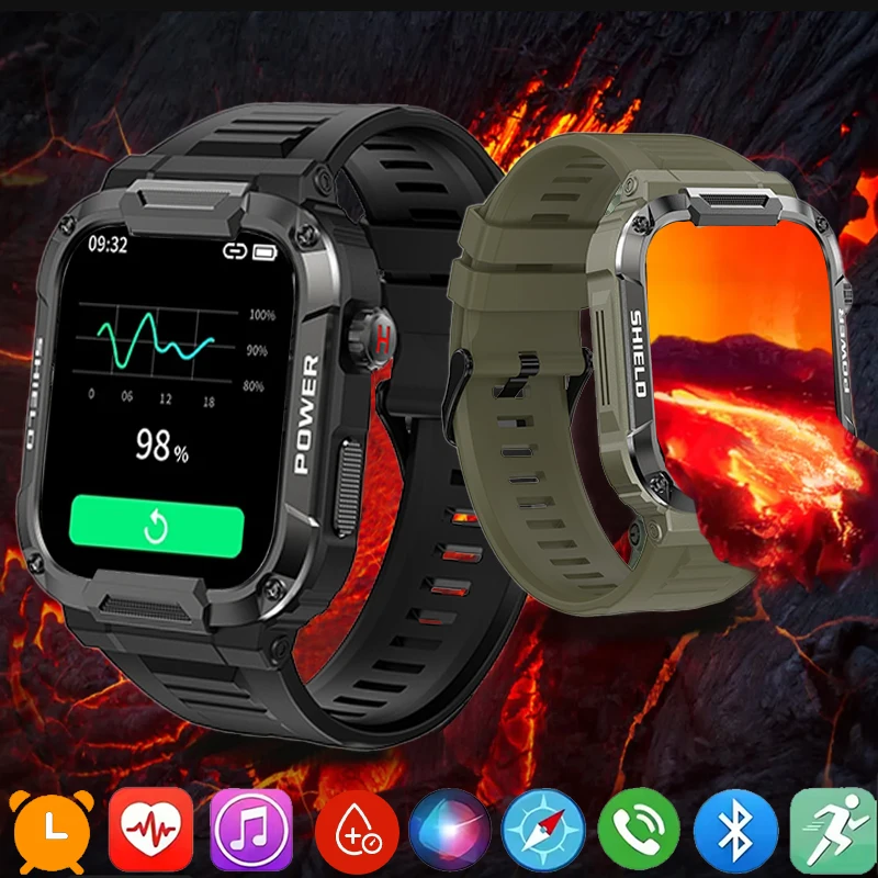 

GEJIAN Men's Smart Watch Heart Rate and Blood Oxygen Monitoring IP68 GPS Track Tracking HD Bluetooth Call AI Voice Smartwatches