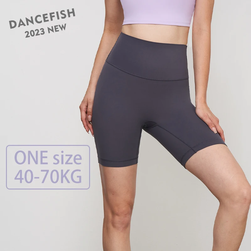 DANCEFISH 2023 Women One Size High Waist Comfort Pants Low Intensity Peach Buttock Gym Outdoor Jogging Daily Pilates Yoga Shorts