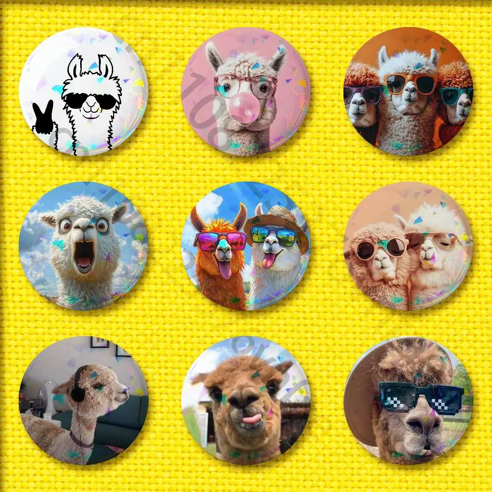 

Alpaca Camel llama Badge For 44mm 32mm 58mm 25mm 75mm Round Pin Brooch Insignia Case Collectibles
