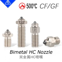 Mellow DLC Hardened Steel & Copper Wear Resistant Bimetal HC Nozzle For V6 / Volcano /Mk8 Hotend Neptune4 K1 Nozzle 3D Printer