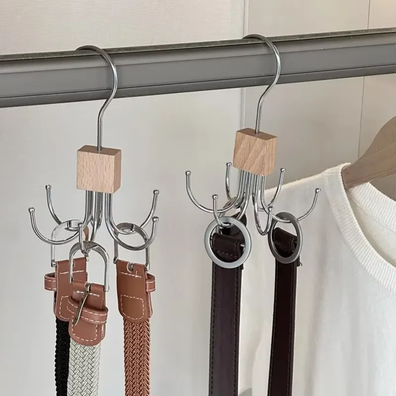 

360° Rotating Belt Hanger Hook Durable Metal Belts Rack Organizer for Belts Scarves Bras Ties Home Dorm Storage Hangers