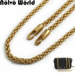 100/110/120/130CM 8MM Iron Satin Gold Decorative Metal Bag Chains For Clutch Handbag Purse Strap Handle Detachable Accessories