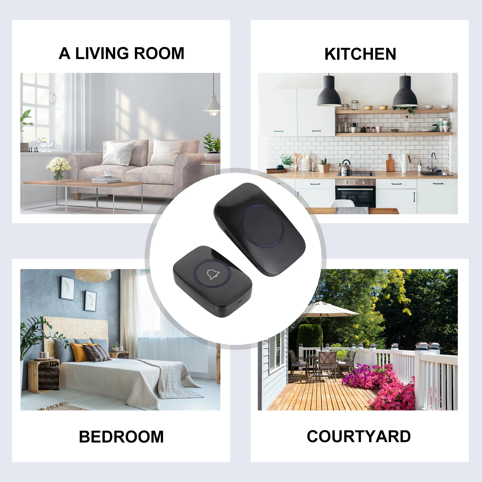 

1Set Elder Calling Alert Wireless Caregiver Pager System with 300M Range LED Indicator Button for Home Hotel Office Long