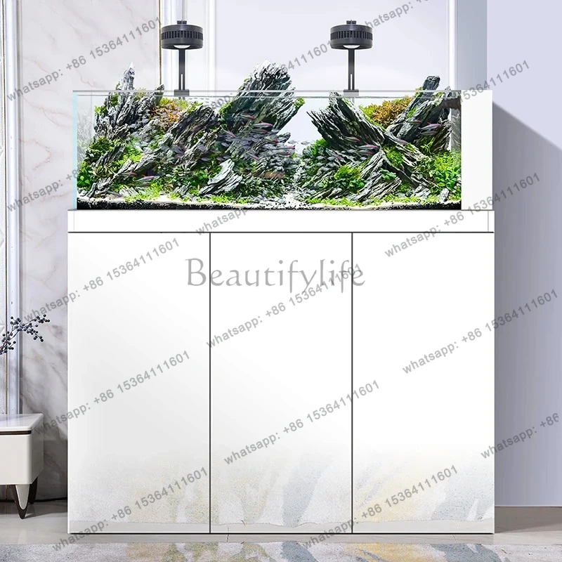 

Stream Tank Fish Tank Living Room Ultra-white Glass Large Bottom Filter Fish Tank