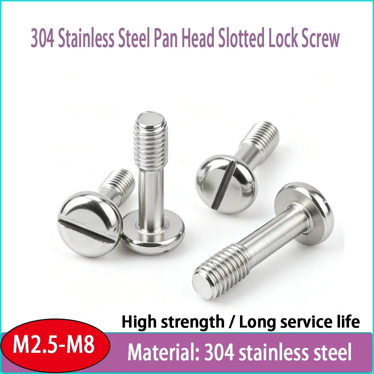 304 Stainless Steel Pan Head Slotted Lock Screw M2.5‑M8,Anti‑Loosening Bolt for Mechanical Parts Anti‑Loose Fastening Connection