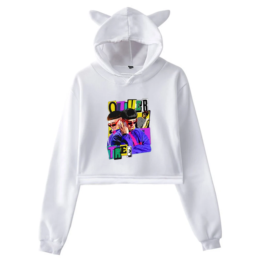 Oliver Tree 1993-2026 Memorial Tribute Rip Hoodie Cat Ears Hooded Sweatshirt Long Sleeve Crop Top Women's Clothes