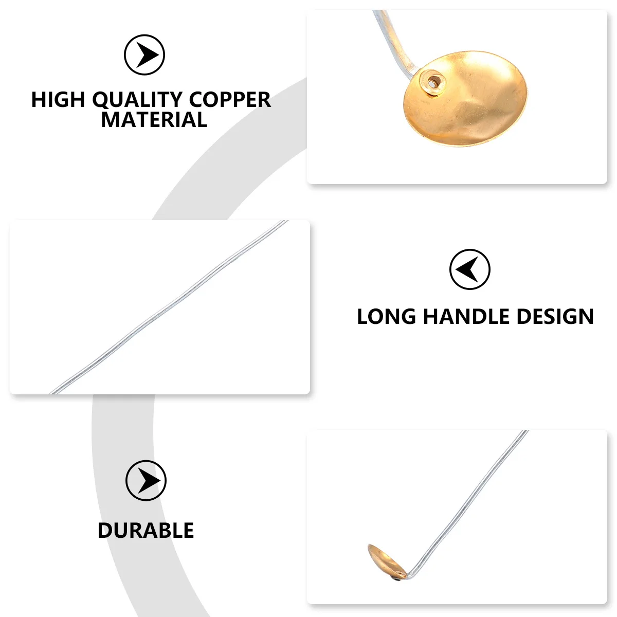 

15pcs Copper Combustion Spoon Long Handle High Temperature Resistant Durable Lab Teaching Instrument Laboratory Supplies