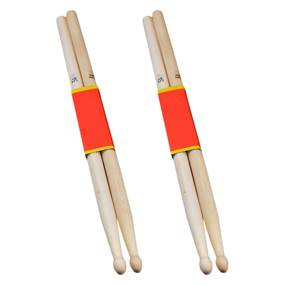 

2 Pairs 5B Drumsticks Brown Maple Maple Drumsticks Wood Smooth No Burrs Durable Practical Musical Accessories Drum Stick