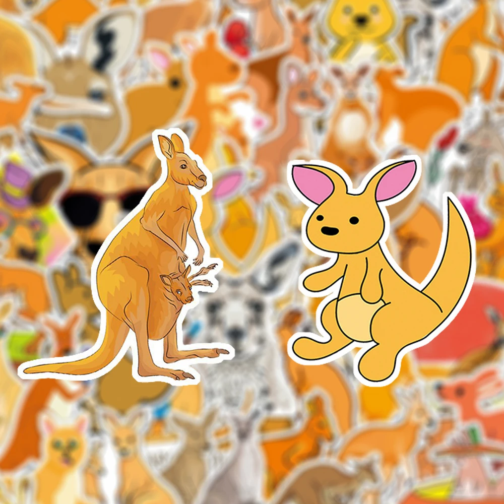10/30/50pcs Cartoon Animal Kangaroo Stickers Cute Graffiti Decals DIY Laptop Phone Scrapbook Luggage Decoration Sticker Toy Gift