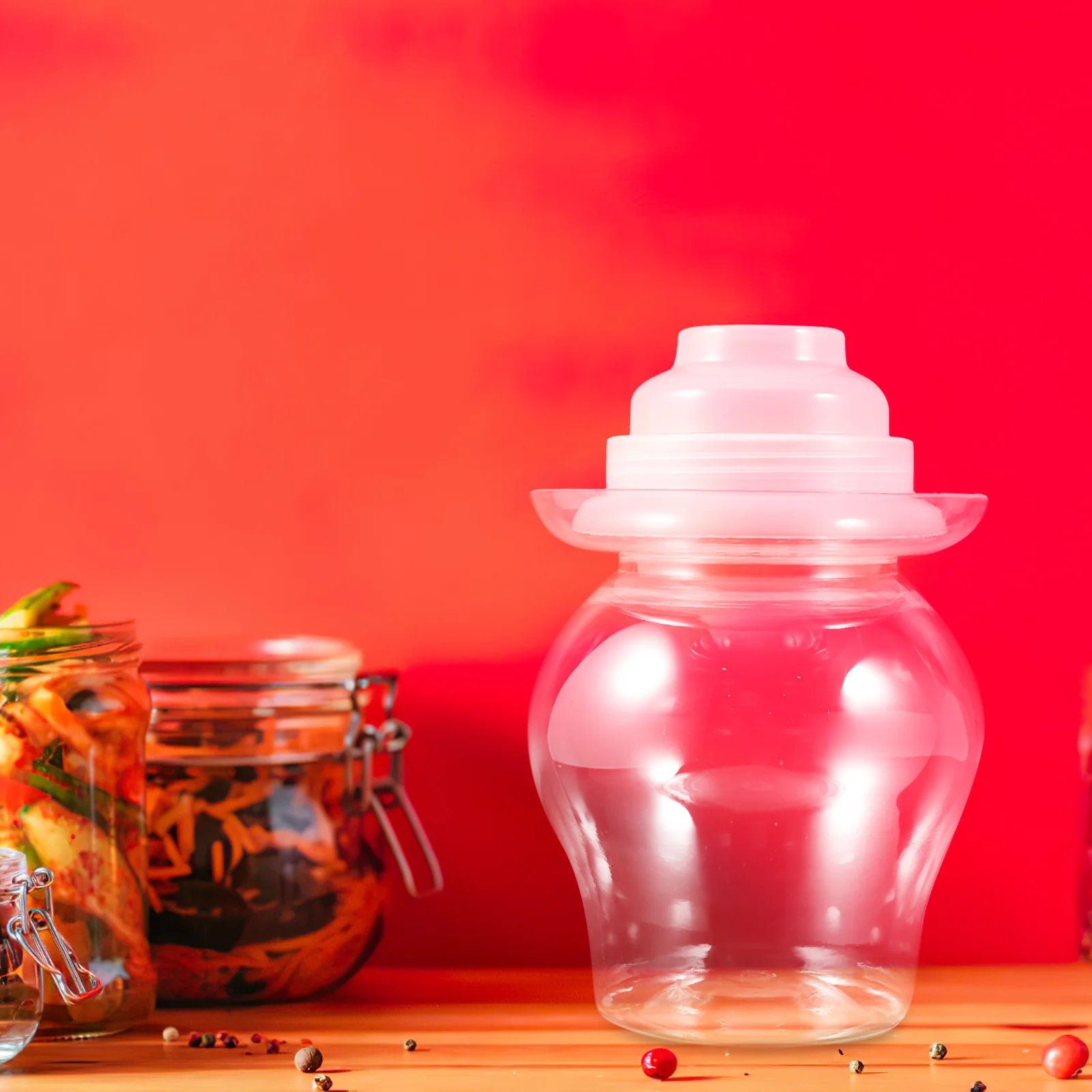 

Plastic Kimchi Jar Kitchen Vegetable Storage Pickle Container Household Pickling Airtight Fermentation Jar Wide Mouth Sealed