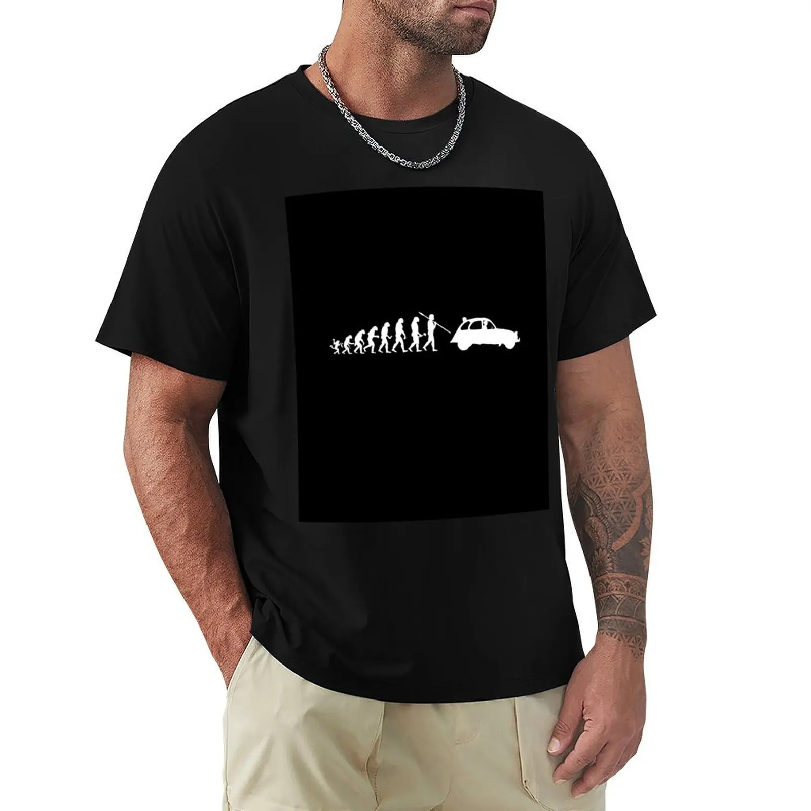T-shirt à manches courtes décontracté de Noël avec silhouette D?schwo de la collection 2CV Duck Evolution