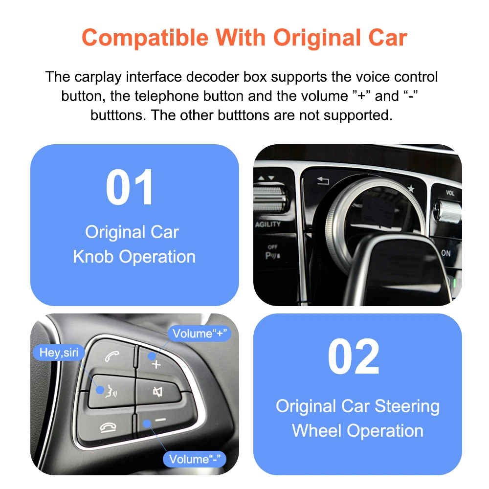 Bonroad Wireless Carplay Android Auto Interface For Mercedes Benz E Class W213 2016-2020 NTG 5.5 System Airplay Mirror Link – Detail 8